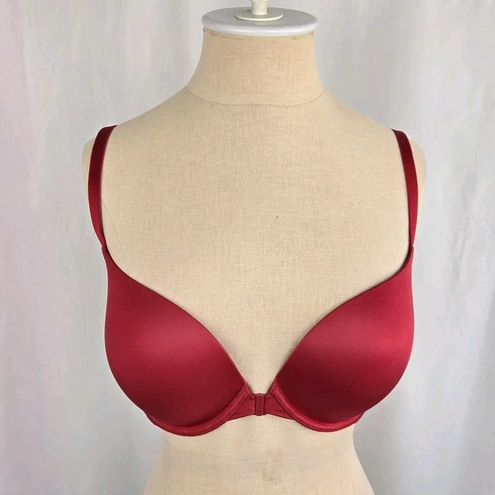 Victoria's Secret Very‎ Sexy Push Up Bra Corset Details Red Front Clasp Size 34D